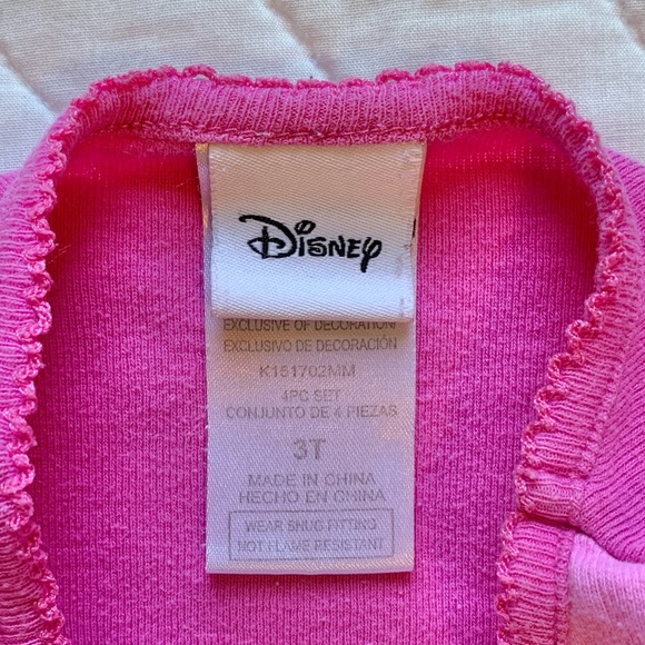 Disney Daisy Duck Pink White Polka Dot Hearts Snug Fitting 2 Piece Pajamas 3T - Picture 3 of 10